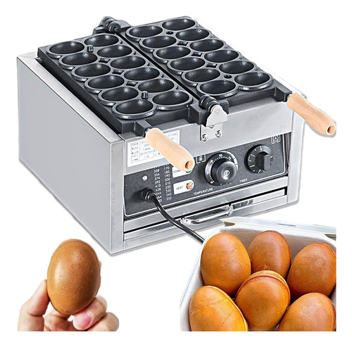 Wixkix 12pcs Commercial Bubble Waffle Maker, Egg Shaped Waff