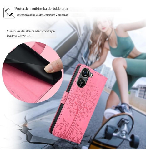 Funda Con Tapa Teléfono Compatible Con For Zte Axon 40 Lite