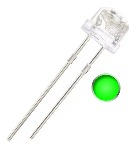 Led Verde 5mm Alto Brillo Arduino 100 Unidades Straw Hat