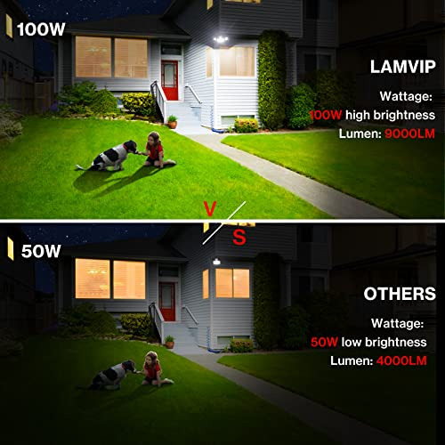 Foco Led De 100w Exteriores, 9000 Lúmenes, Luces De Se...