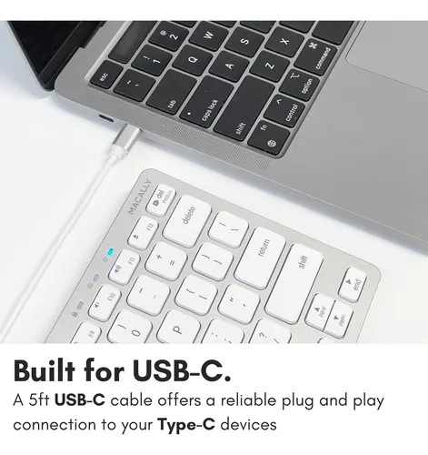 Teclado Macally Ucslimkeycsg Con Cable Usb Tipo C Para Mac/w