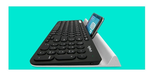 Teclado bluetooth Logitech K780 QWERTY español latinoamérica color negro y blanco