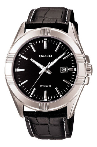 Reloj Hombre Casio Mtp-1308l-1avdf Core Mens Color de la correa Negro Color del bisel Plateado Color del fondo Negro