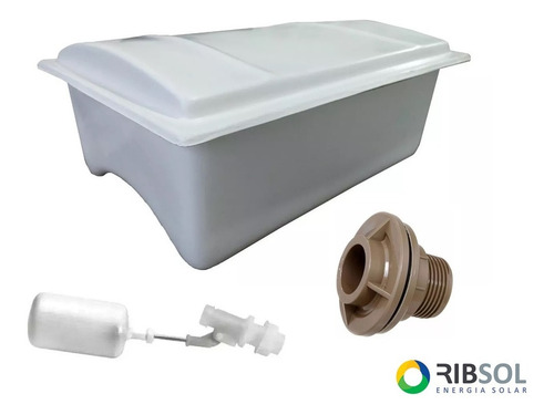 Kit Caixa De Agua 20l Para Boiler Solar Com Flange E Boia
