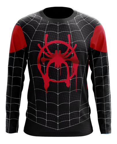 Playera Sublimada T Extra Miles Morales Pelicula Manga Larga