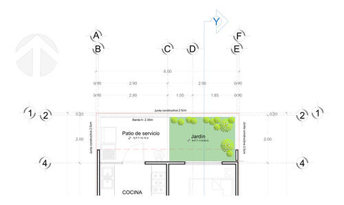 Planos Arquitectónicos Casa Habitación. Terreno 6 M X 15 M