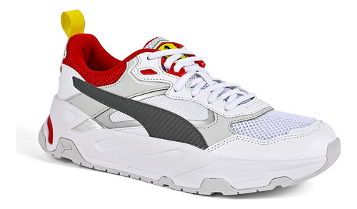 Tenis Casual Hombre Modelo Puma Color Blanco Gris D9