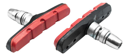 Zapata De Frenos V-brake Para Bicicleta 70mm Rojo Negro