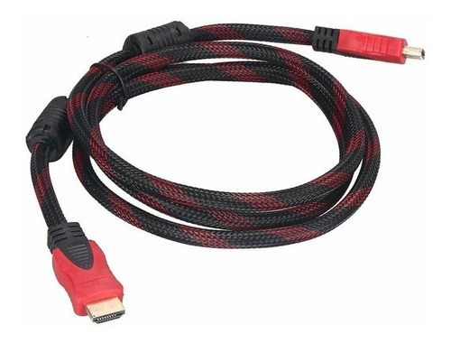 Cable Hdmi Reforzado Malla 4k 2.0 Hdmi Hd 3mts Negro/rojo