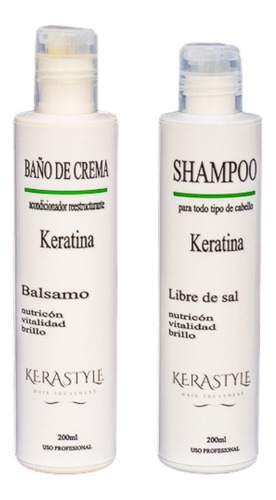 Shampoo + Baño De Crema De Keratina 200ml Oferta 3x2