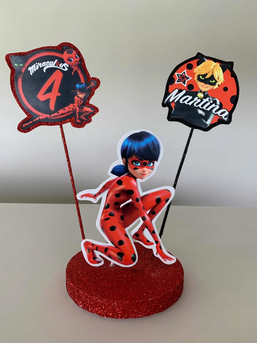 Adorno Para Torta Con Luz Personalizado Miraculous Ladybug Mercado Libre
