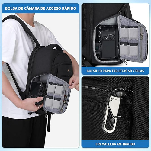 Mochila Camara Fotografica Computadoras Portátiles 15.6inch