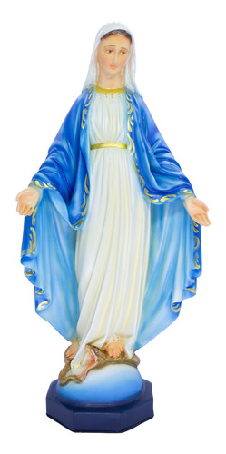 Imagem 6 de 10 de Escultura Imagem Nossa Senhora Das Graças - Colorida 30cm