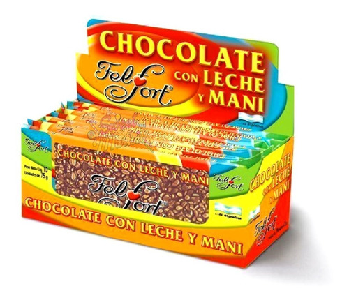 10 Unidades De Chocolate Con Maní Felfort 75g - Sweet Market