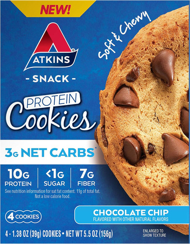 Galleta De Proteína Con Chispas De Chocolate, Rica En Fibra