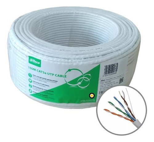 Cable Utp Cat5e 100mt Cca Interior Dahua Blanco Dh-pfm922i