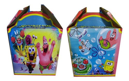 Imagen 5 de 7 de Bob Sponja & Patricio Paq 80 Cajitas Dulceras Feliz Bolo Jr
