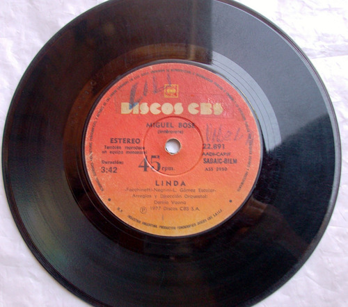 Miguel Bose - Linda / Mi Libertad * Vinilo Simple 1977 Vg+