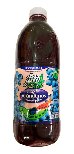 Jugo Arándanos Natural Fitoplus Sin Azúcar 6u X 1,5 Lt 