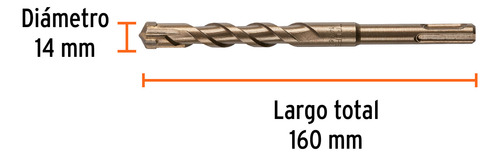 Broca Sds Plus 14 X 160 Mm Truper 101201