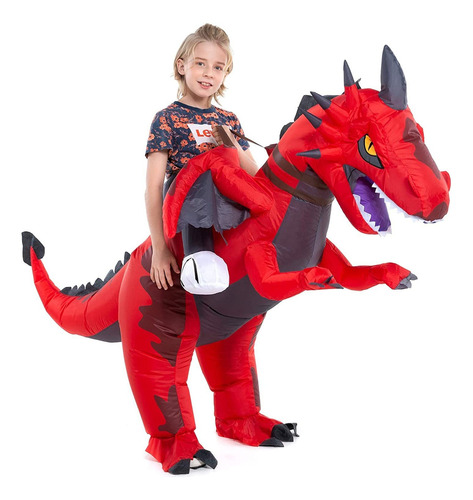 Disfraz Inflable De Dragón Para Niños Y Niñas Talla Única