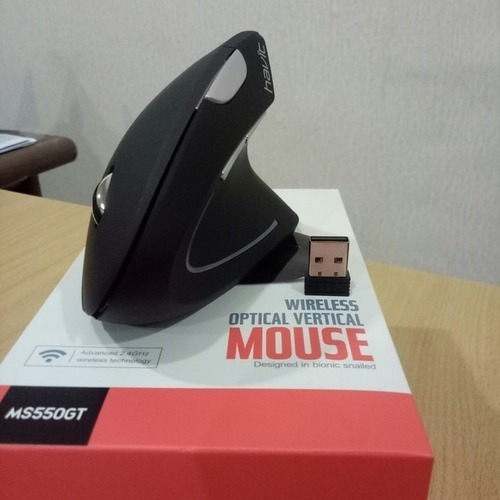 Mouse vertical sem fio Havit MS550gt com 6 botões 1600dpi