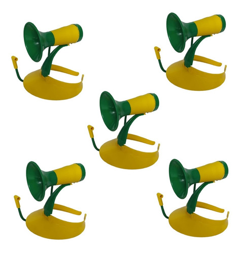 5 Viseira C/ Corneta Vuvuzela Divertida Brasil Copa Do Mundo