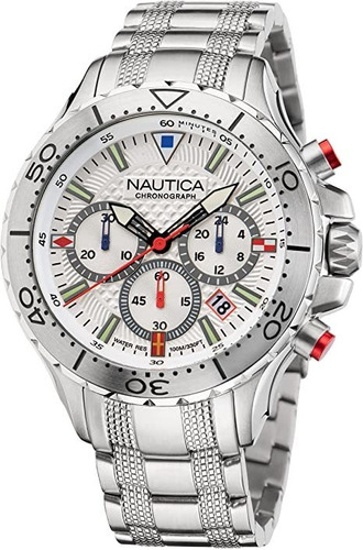 Nautica Nst Chrono - Reloj De Pulsera De Acero Inoxidable Y