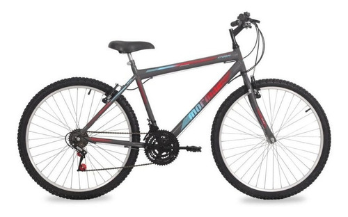 Bicicleta Aro 26 Mormaii Storm 18v Q20 Grafite/azul/vermelho Cor Cinza Tamanho do quadro 20