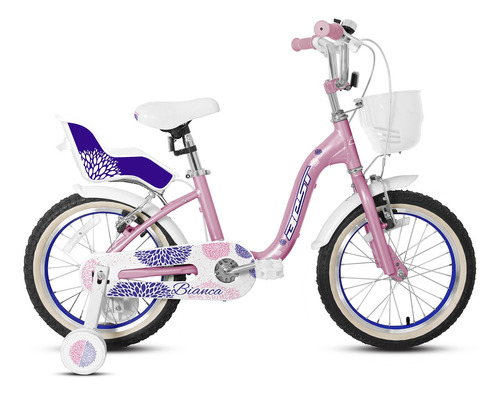 Bicicleta Best De Niña Bianca Alloy Aro 16 Rosa/blanco