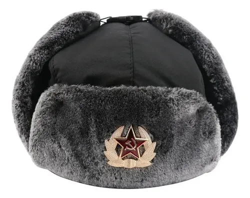 Chapéu Ushanka Com Emblema Soviético | Parcelamento sem juros