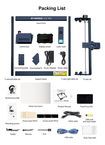 Grabado Láser Atomstack A10 Pro 10w Y Bomba,rodillos,placa