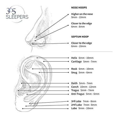 365 Sleepers Pendientes Durmientes De Aro Con Bisagras De Pl