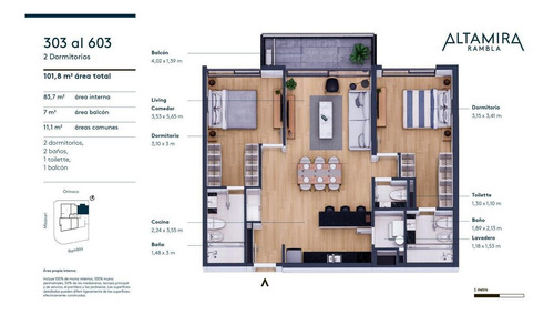 Imagen 13 de 13 de Apartamento Amplio 2 Dorms Balcón 3 Baños Malvín Playa Honda Altamira Rambla