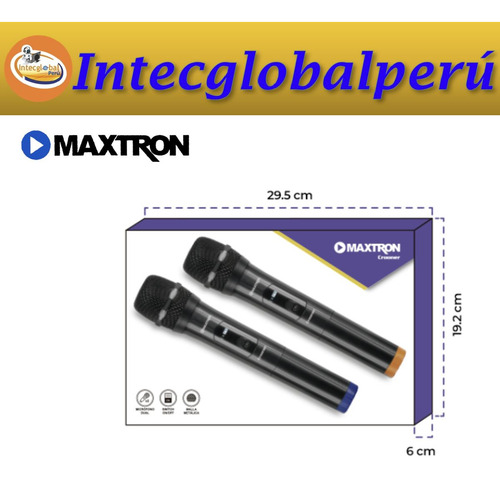 Micrófono Maxtron Crooner Mx7258 Wireless Karaoke (pack X2)