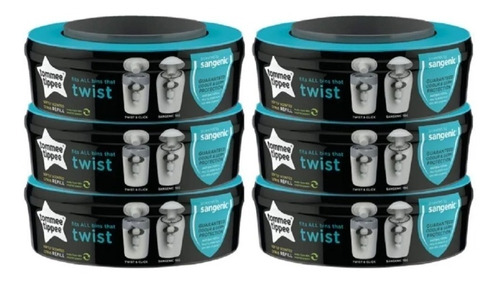 Refil Sacos Tommee Tippee Twist & Click Para Lixeira 6 Un.