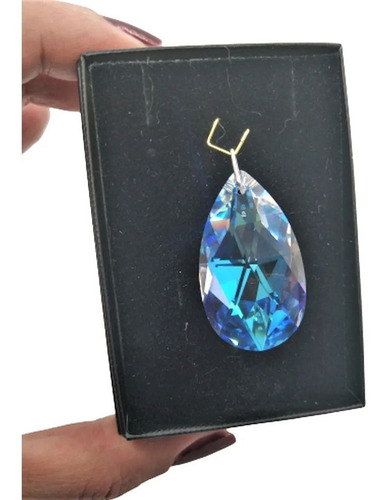 Imagem 2 de 2 de Pingente Gota 3,8 Cm Cristal Swarovski Em Prata 925