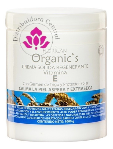 Crema Sólida Regenerante Vitamina E 600grs. Florigan