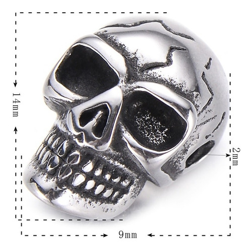 Dije Calavera Cráneo Fabricado En Acero Inoxidable