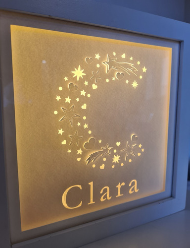 Imagen 3 de 3 de Velador Led Infantil Tamaño Chico Con Nombre - Estrellas