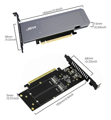 Placa Raid 0/1/5/10 Gen4 X16 Para 4 Ssd Nvme M2 Com Heatsink