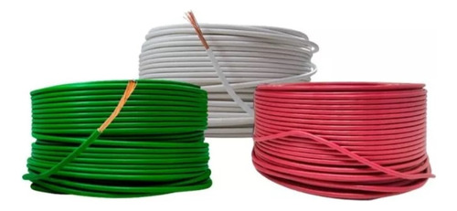Cable Electrico Cca Calibre 12 Rojo, Verde, Blanco 50 Metros