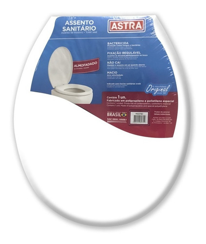 Assento Privada Almofadado Tampa Vaso Sanitario Branco Astra