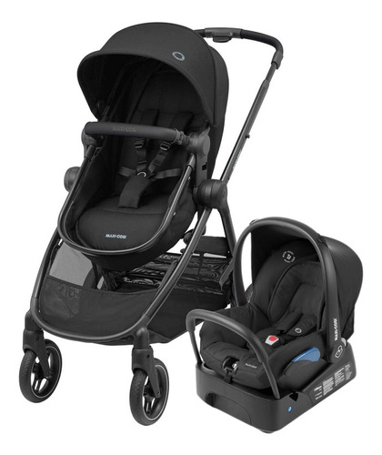 Carrinho de bebê de paseio Maxi-Cosi Anna3 TS Trio essential black com chassi de cor preto