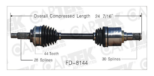 Flecha Delantero Lh Ford Escape Std V6 Fwd 2007-2012 Ctk