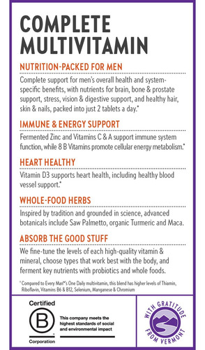 New Chapter Multivitaminas Hombres 120 Tabletas