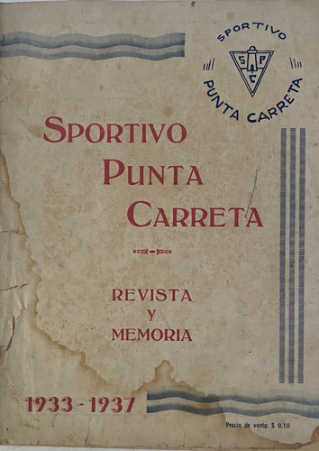 Sportivo Punta Carretas, Revista Y Memoria 1937, 24 Pp Ex5b2