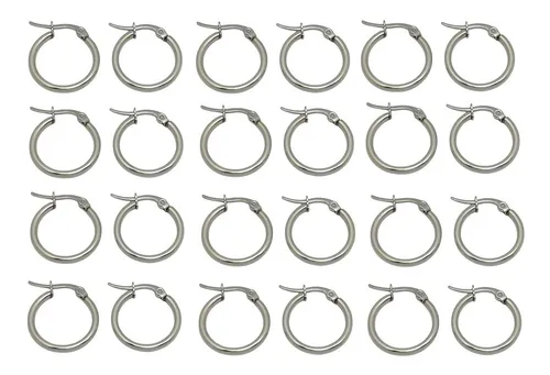12 Pares Aros Argolla 20 M Acero Quirurgico Precio Mayorista