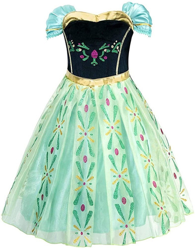 Disfraz Vestido Anna Frozen Halloween Princesa Niña