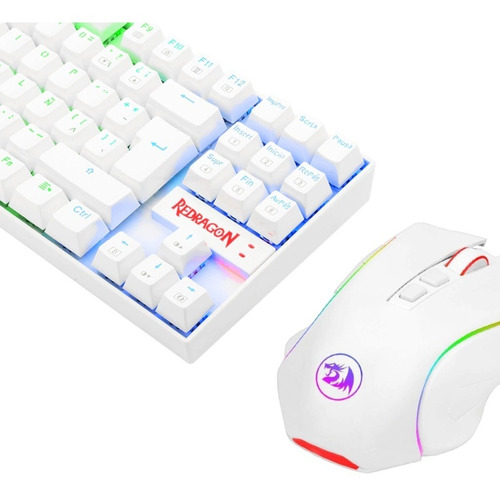 Imagen 2 de 10 de Combo Teclado Y Mouse Redragon Kumara K552rgb-ba-w Español